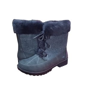 Women's JBU Colorado Cozy Faux Fur Lined Snow Boots Dark Grey Size 7 NIB